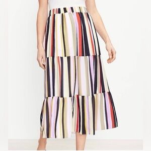 Loft colorful striped maxi skirt small